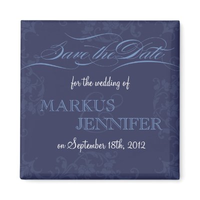 DIY Vintage Faded Royal Blue Save the Date Magnet by foreverwedding