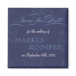 DIY Vintage Faded Royal Blue Save the Date Magnet