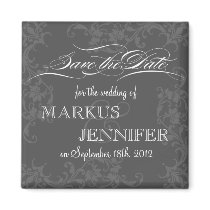 DIY Vintage Grey Save the Date Magnet