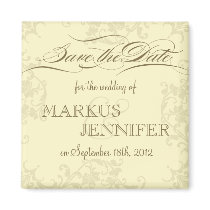 DIY Vintage Sepia Save the Date Magnet