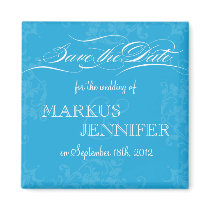 DIY Vintage Sky Blue Save the Date Magnet