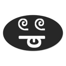 Dizzy Face Oval Sticker