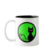 Dizzy Moon Cat Mugs