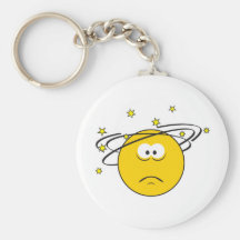 Dizzy Smiley Face Keychain