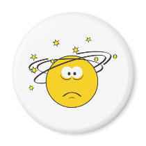 Dizzy Smiley Face Refrigerator Magnet