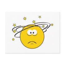 Dizzy Smiley Face Post Cards