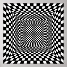 Dizzying Lighted Chequered Chamber Posters