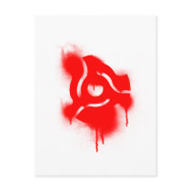 DJ 45 Adapter Graffiti - Music Vinyl DJs Turntable Postcard