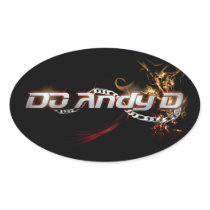 DJ Andy D Oval Stickers X4 (Firey Logo)