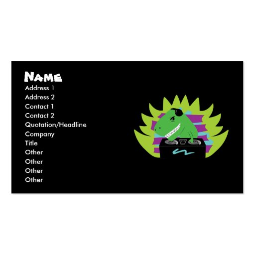Dj-asaurus Rex T-Rex DJ Business Cards