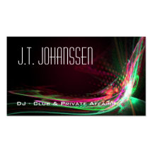 DJ - Colour Explosion Black Standard Business Card