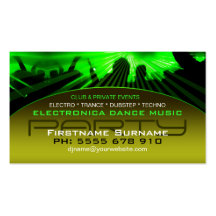 DJ Dance Nightclub Lasers Lights Business Card