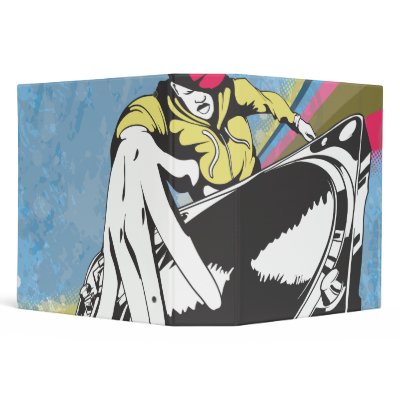 DJ dee Jay Droppin Beats Vector 3 Ring Binder by vector_posters