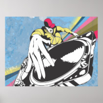 DJ dee Jay Droppin Beats Vector Print