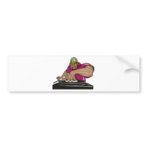 dj deejay playing music turntable bumper sticker