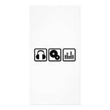 DJ Equalizer headphones vinyl Photo Cards