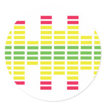 dj equalizer round sticker