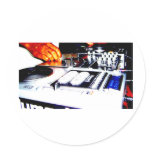 DJ Equipment (CDs) Round Stickers