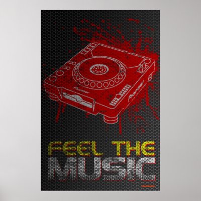 DJ Feel The Music Poster - Pioneer CDJ Graffiti by HOTDJGEAR