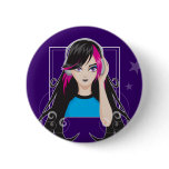 DJ Girl Pinback Button