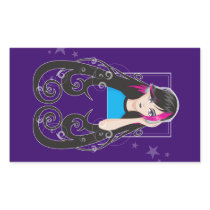 DJ Girl Rectangular Stickers