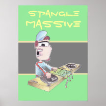 DJ GREEN CARTOON print/poster
