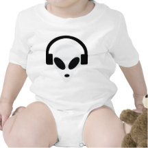 dj headphone alien area 51 baby bodysuit