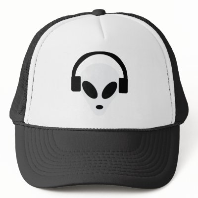 dj headphone alien area 51 mesh hat by Tomaniac