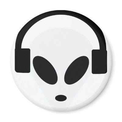 dj headphone alien area 51 fridge magnet by Tomaniac