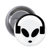dj headphone alien area 51 pinback button
