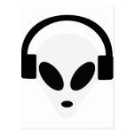 dj headphone alien area 51 post card