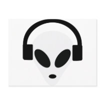 dj headphone alien area 51 post cards
