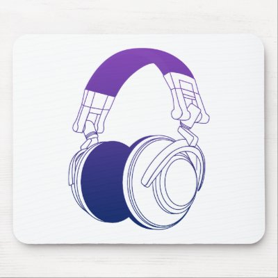DJ Headphones 2 - Music Disc Jockey DJing Loud Mouse Pads by HOTDJGEAR