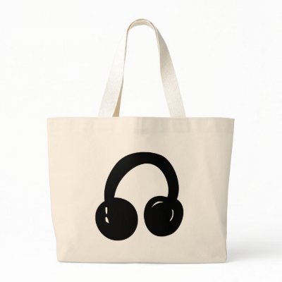 dj headphones canvas bag by Tomaniac