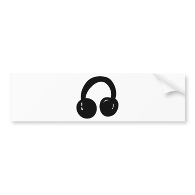dj headphones bumper sticker by Tomaniac