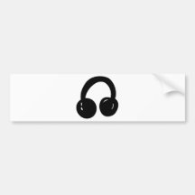 dj headphones bumper sticker