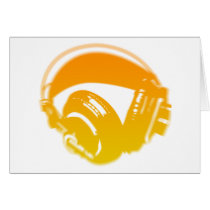 DJ Headphones - Music Disc Jockey DJing Loud Cards