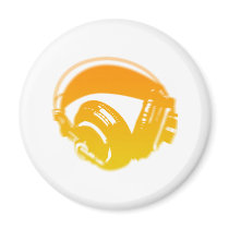 DJ Headphones - Music Disc Jockey DJing Loud Refrigerator Magnets