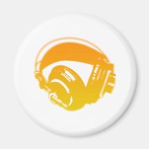 DJ Headphones - Music Disc Jockey DJing Loud Refrigerator Magnets