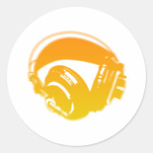DJ Headphones - Music Disc Jockey DJing Loud Stickers