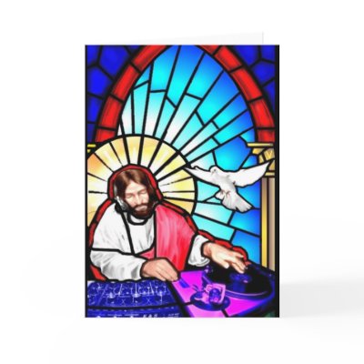 DJ Jesus Christmas card by thebstudio