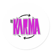 DJ Karma Gear Round Stickers