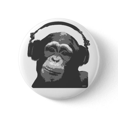DJ MONKEY BUTTONS by wamtees
