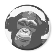 DJ MONKEY FRIDGE MAGNET