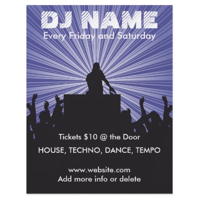 DJ Name 2 Music Flyer by ZazzleFlyers