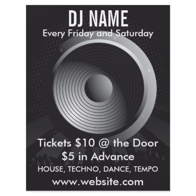 DJ Name Speaker Music Flyer by ZazzleFlyers