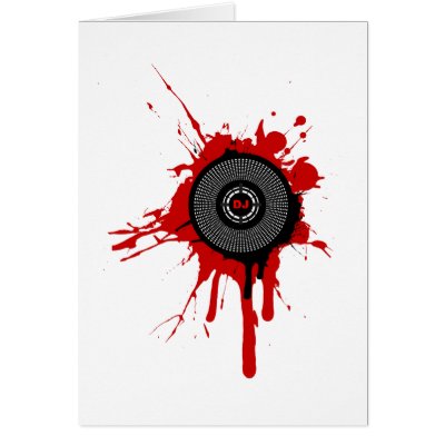 DJ Platter Splatter - Disc Jockey Turntable Deck Greeting Cards by HOTDJGEAR
