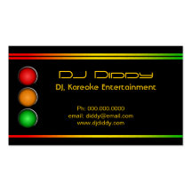 DJ Reggae Traffic Lights Custom Business Card