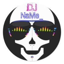 Dj Skull - Add Your Name Round Stickers