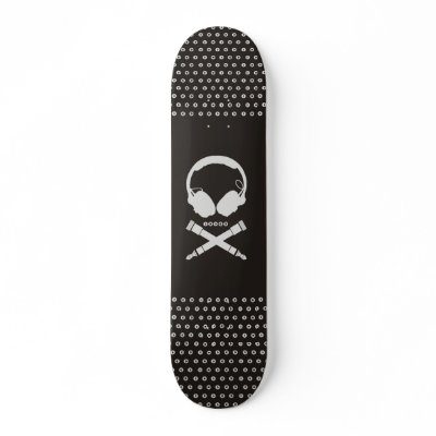 Dj Skull Skate Deck by Bigeyes